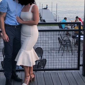 Cream bodycon dress